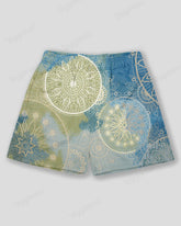 Big & Tall Men's Hawaiian Blue Graffiti Print Sports Mesh Quick-Dry Shorts